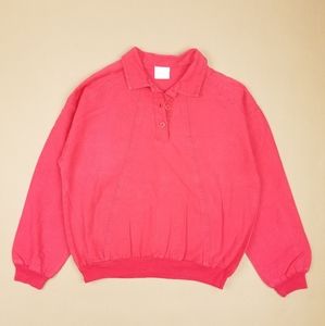 VTG 90's 80's Made in USA Cute Polo Collar Red Lon
